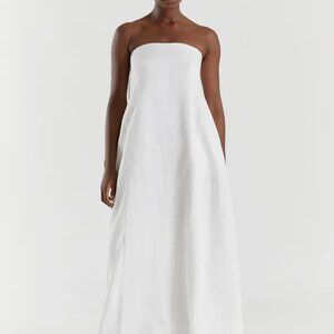 NWT DISSH White Linen Karney Dress